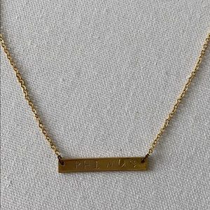 Phi Mu gold bar necklace - never worn